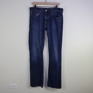 Levi's 527 Slim Bootcut Jeans 34x36 Western Rugged Dark Wash Honeycombs Whiskers